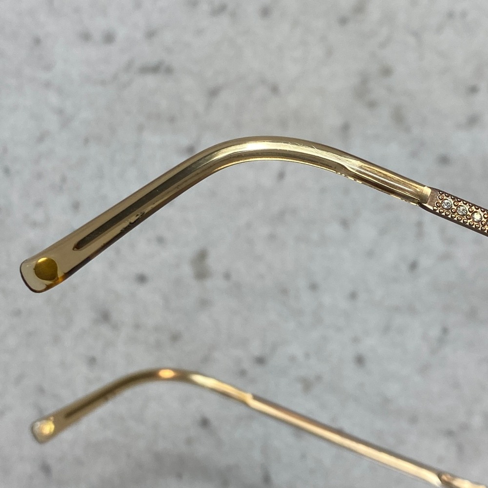 Chanel 2075-B c.304 Eyeglasses Gold Crystal Rectangle Frames Italy 51-17-135 - Picture 3 of 11